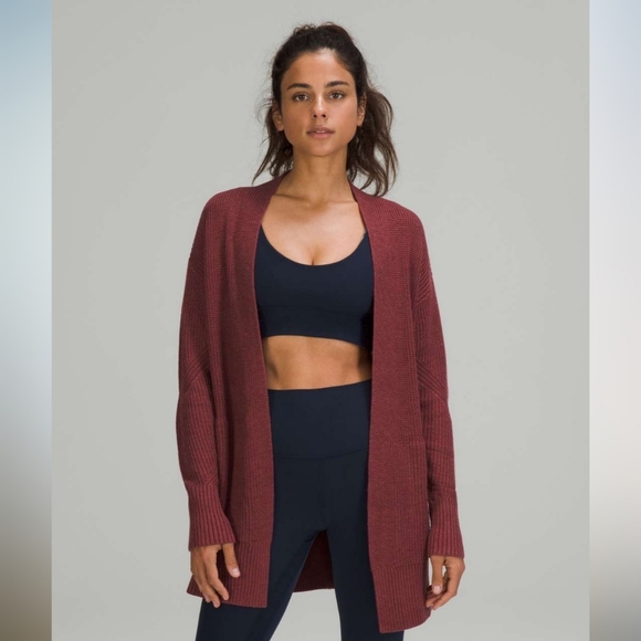 lululemon athletica Sweaters - Lululemon CashluTM Sweater Wrap Cardigan Heathered Mulled Wine XS/S